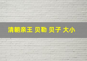 清朝亲王 贝勒 贝子 大小